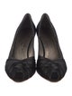 Salvatore Ferragamo Satin Pleated Accents Pumps