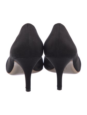 Salvatore Ferragamo Satin Pleated Accents Pumps