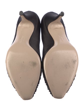 Salvatore Ferragamo Satin Pleated Accents Pumps