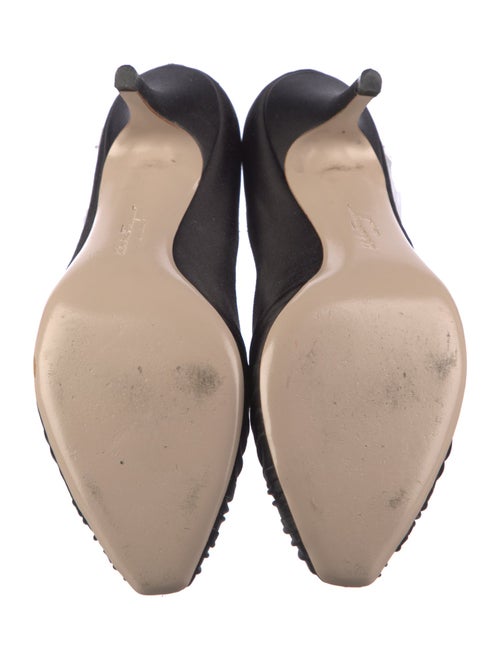 Salvatore Ferragamo Satin Pleated Accents Pumps