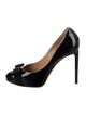 Salvatore Ferragamo Patent Leather Bow Accents Pumps