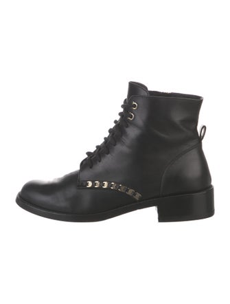 Salvatore Ferragamo Leather Combat Boots