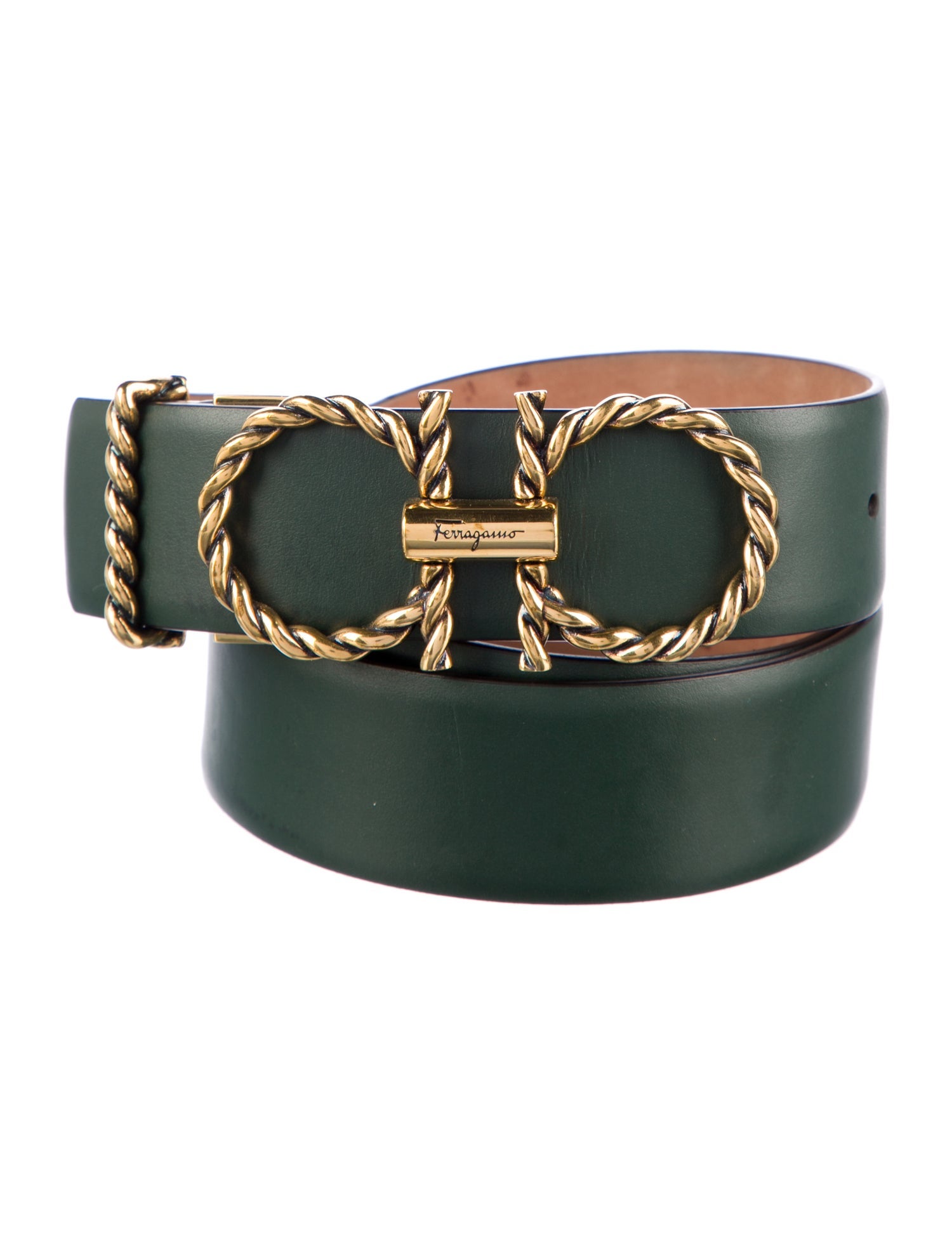 Salvatore Ferragamo Gancini Logo Leather Belt