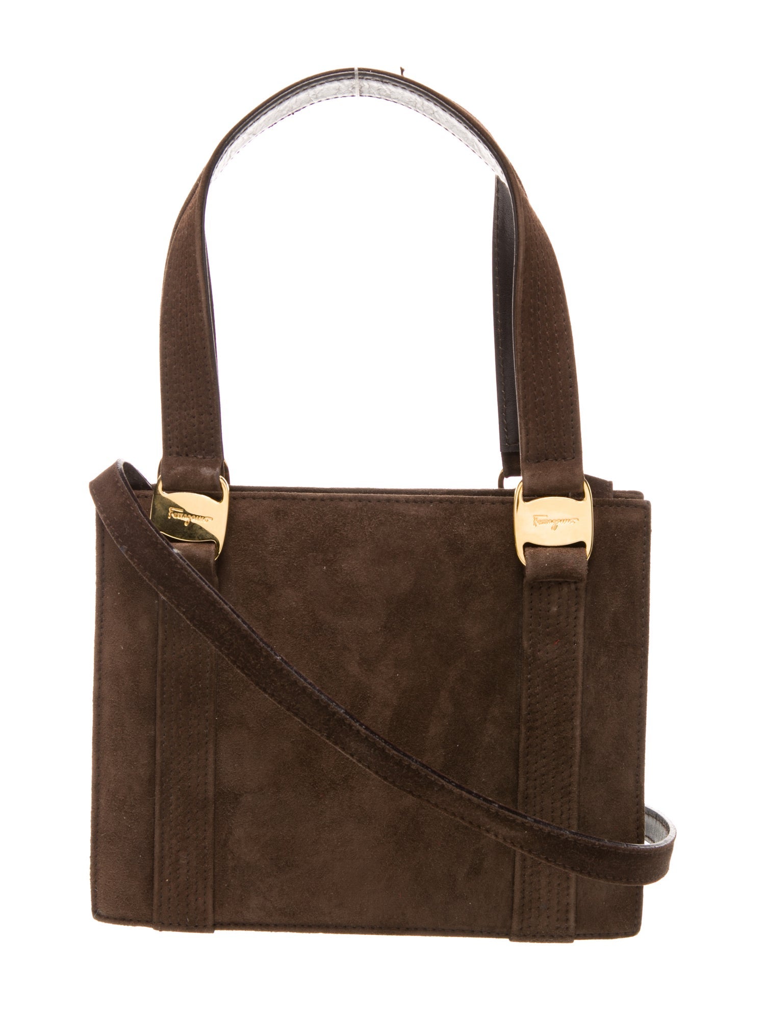 Salvatore Ferragamo Suede Top Handle Bag