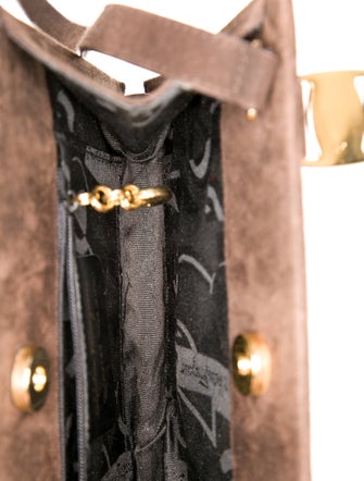 Salvatore Ferragamo Suede Top Handle Bag