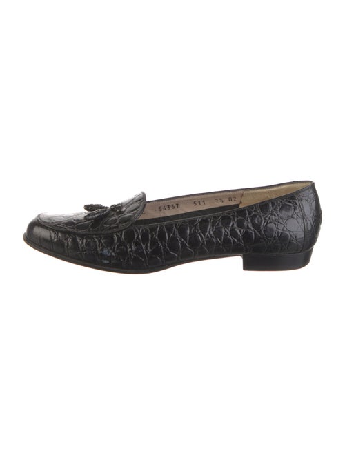 Salvatore Ferragamo Embossed Leather Animal Print Loafers