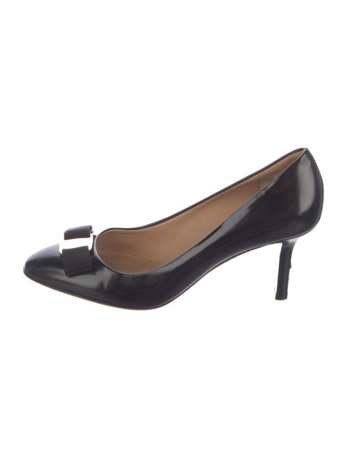 Salvatore Ferragamo Leather Bow Accents Pumps