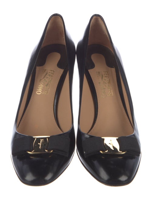 Salvatore Ferragamo Leather Bow Accents Pumps