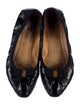 Salvatore Ferragamo Patent Leather Bow Accents Ballet Flats