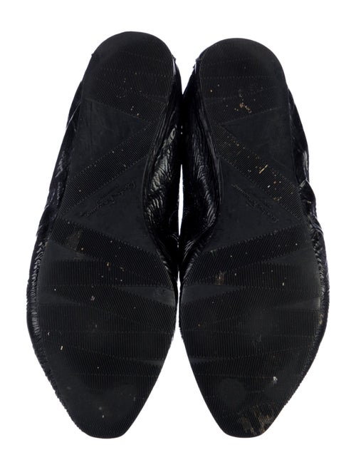 Salvatore Ferragamo Patent Leather Bow Accents Ballet Flats