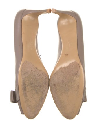 Salvatore Ferragamo Leather Bow Accents Pumps