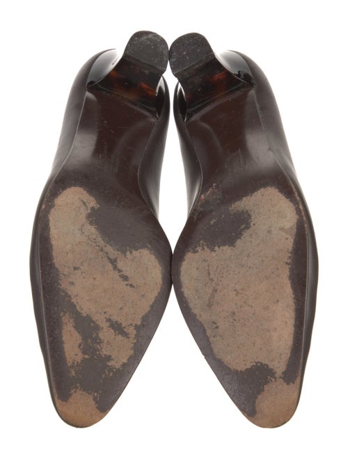 Salvatore Ferragamo Leather Crystal Embellishments Pumps