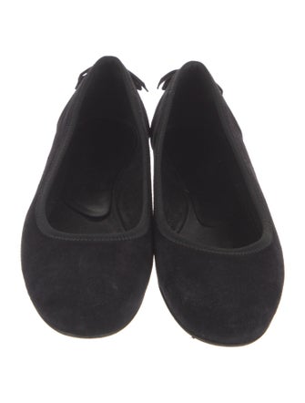 Salvatore Ferragamo Suede Bow Accents Flats