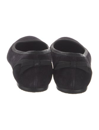 Salvatore Ferragamo Suede Bow Accents Flats