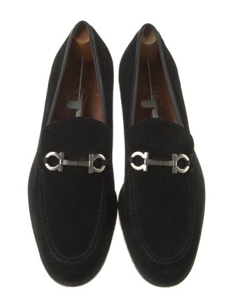 Salvatore Ferragamo Horsebit Accent Suede Loafers