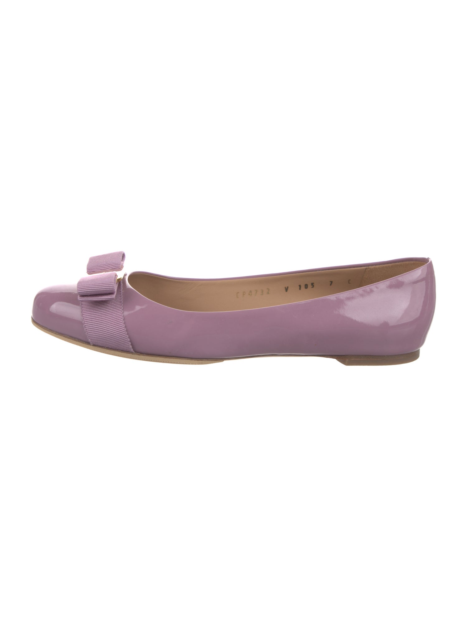 Salvatore Ferragamo Vara Bow Accent Patent Leather Ballet Flats