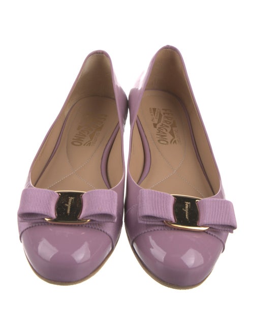 Salvatore Ferragamo Vara Bow Accent Patent Leather Ballet Flats
