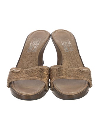 Salvatore Ferragamo Leather Slides