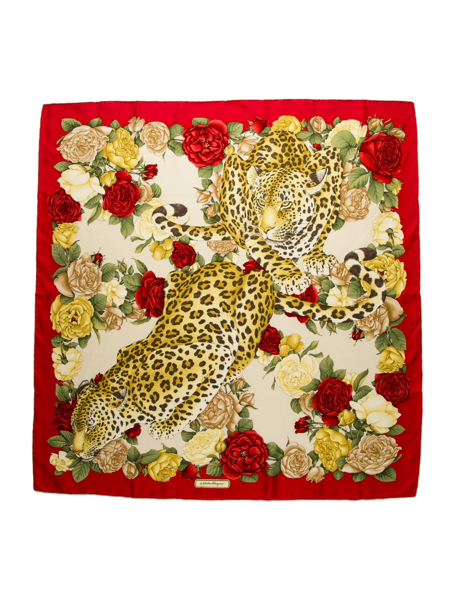 Salvatore Ferragamo Silk Animal Print Scarf