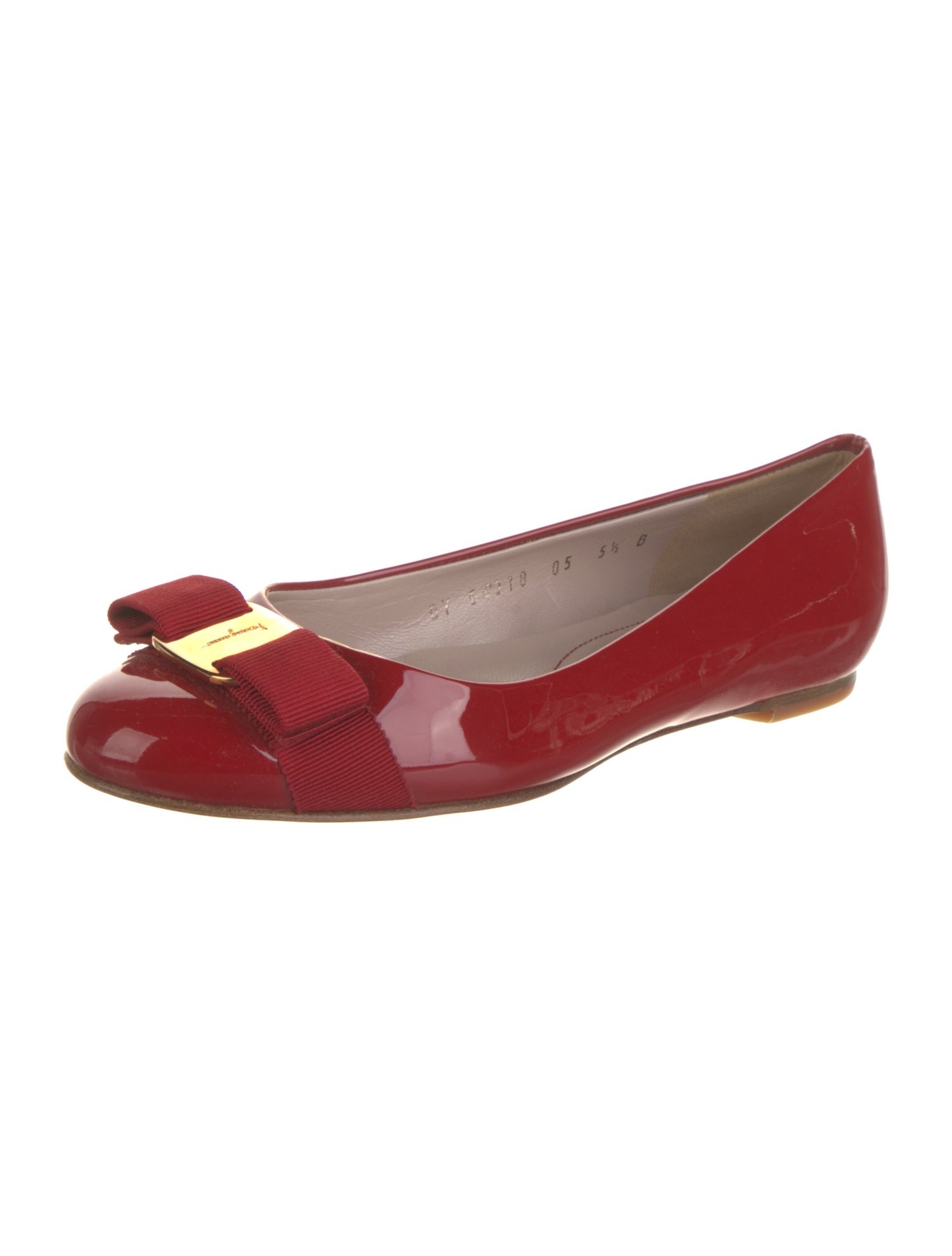 Salvatore Ferragamo Vara Bow Accent Patent Leather Ballet Flats