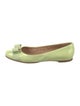 Salvatore Ferragamo Patent Leather Bow Accents Ballet Flats