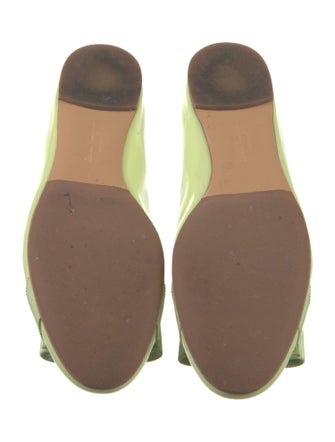 Salvatore Ferragamo Patent Leather Bow Accents Ballet Flats