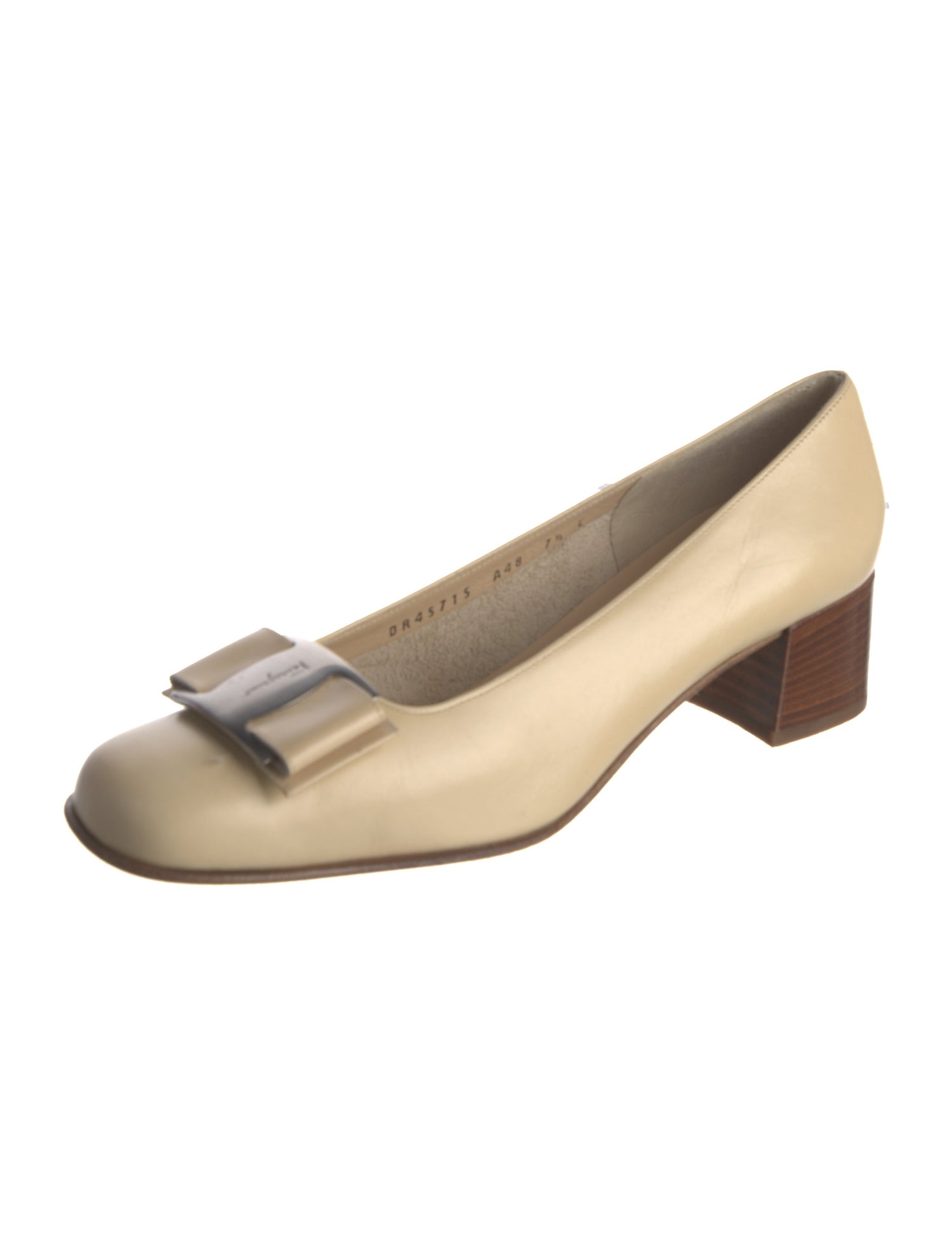 Salvatore Ferragamo Leather Bow Accents Pumps