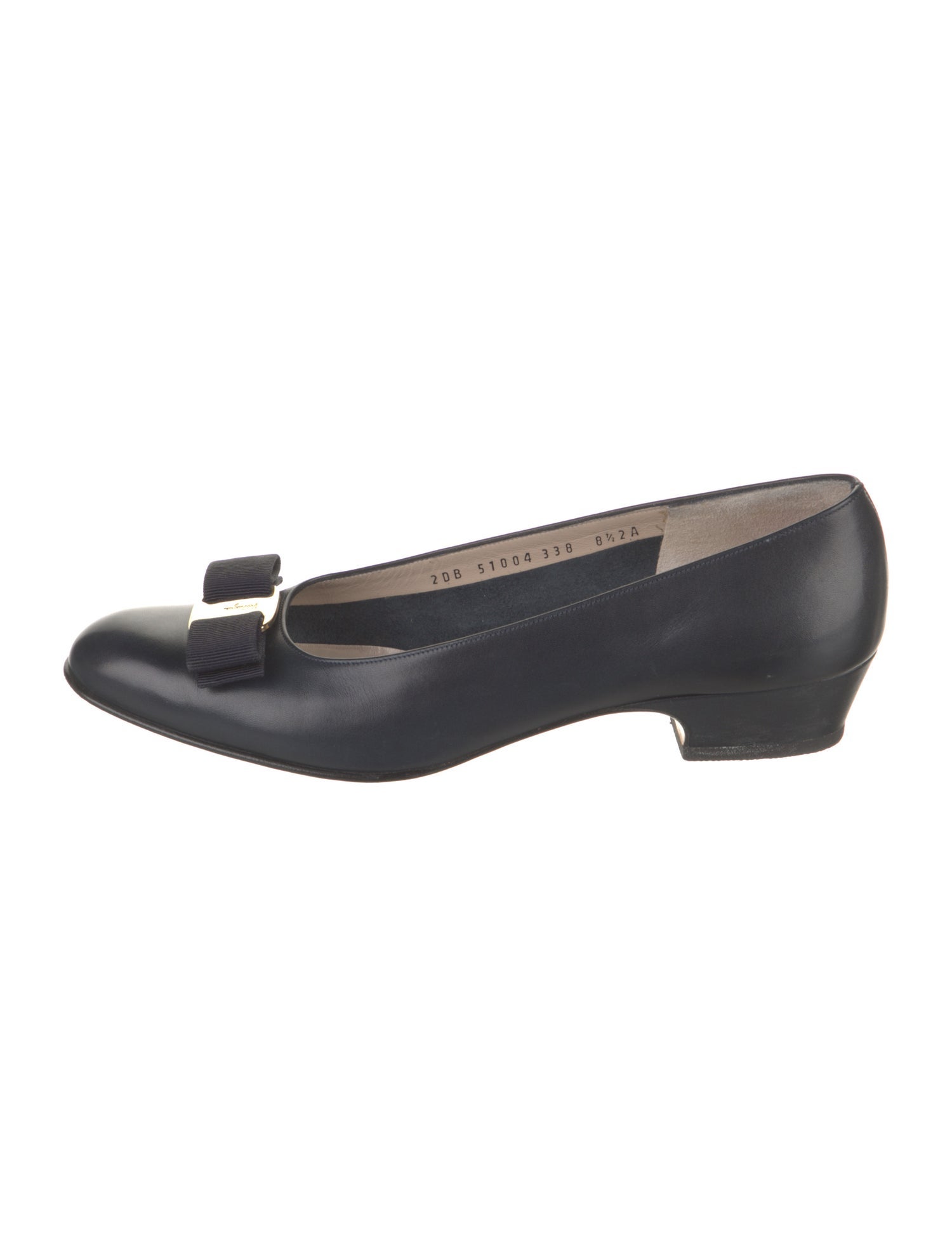 Salvatore Ferragamo Vara Bow Accent Leather Pumps