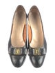 Salvatore Ferragamo Vara Bow Accent Embossed Leather Pumps