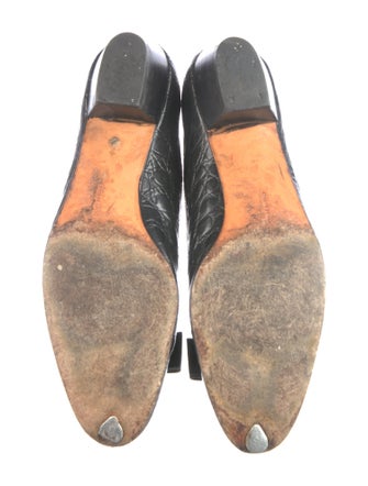 Salvatore Ferragamo Vara Bow Accent Embossed Leather Pumps