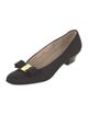 Salvatore Ferragamo Canvas Bow Accents Pumps