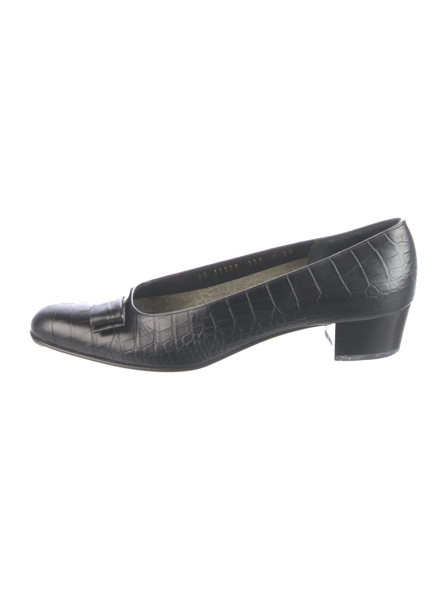 Salvatore Ferragamo Vara Bow Accent Crocodile Pumps