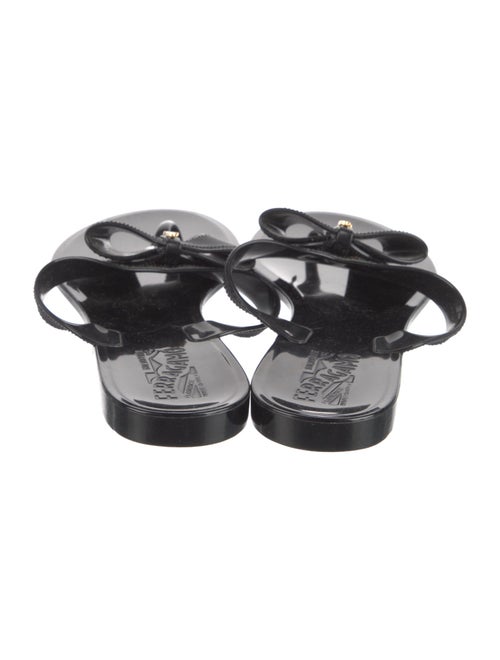 Salvatore Ferragamo Rubber Bow Accents Slides