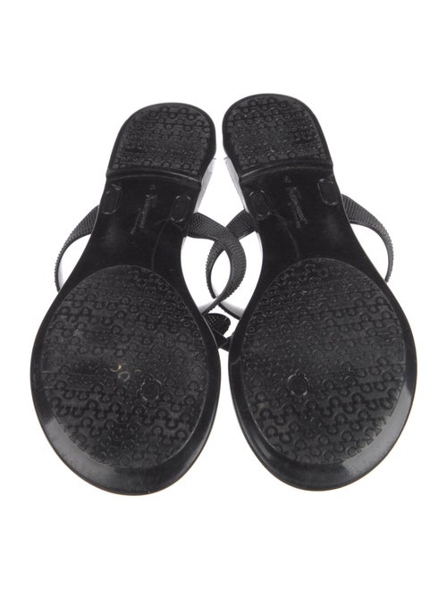 Salvatore Ferragamo Rubber Bow Accents Slides