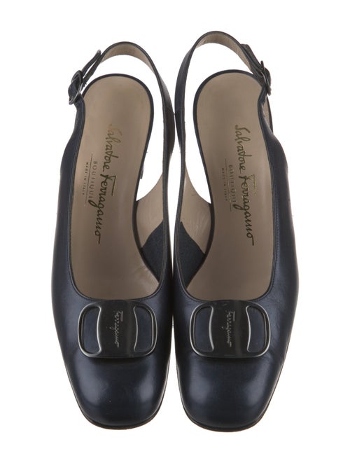 Salvatore Ferragamo Gancio Logo Leather Slingback Pumps