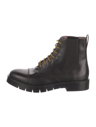 Salvatore Ferragamo Leather Combat Boots