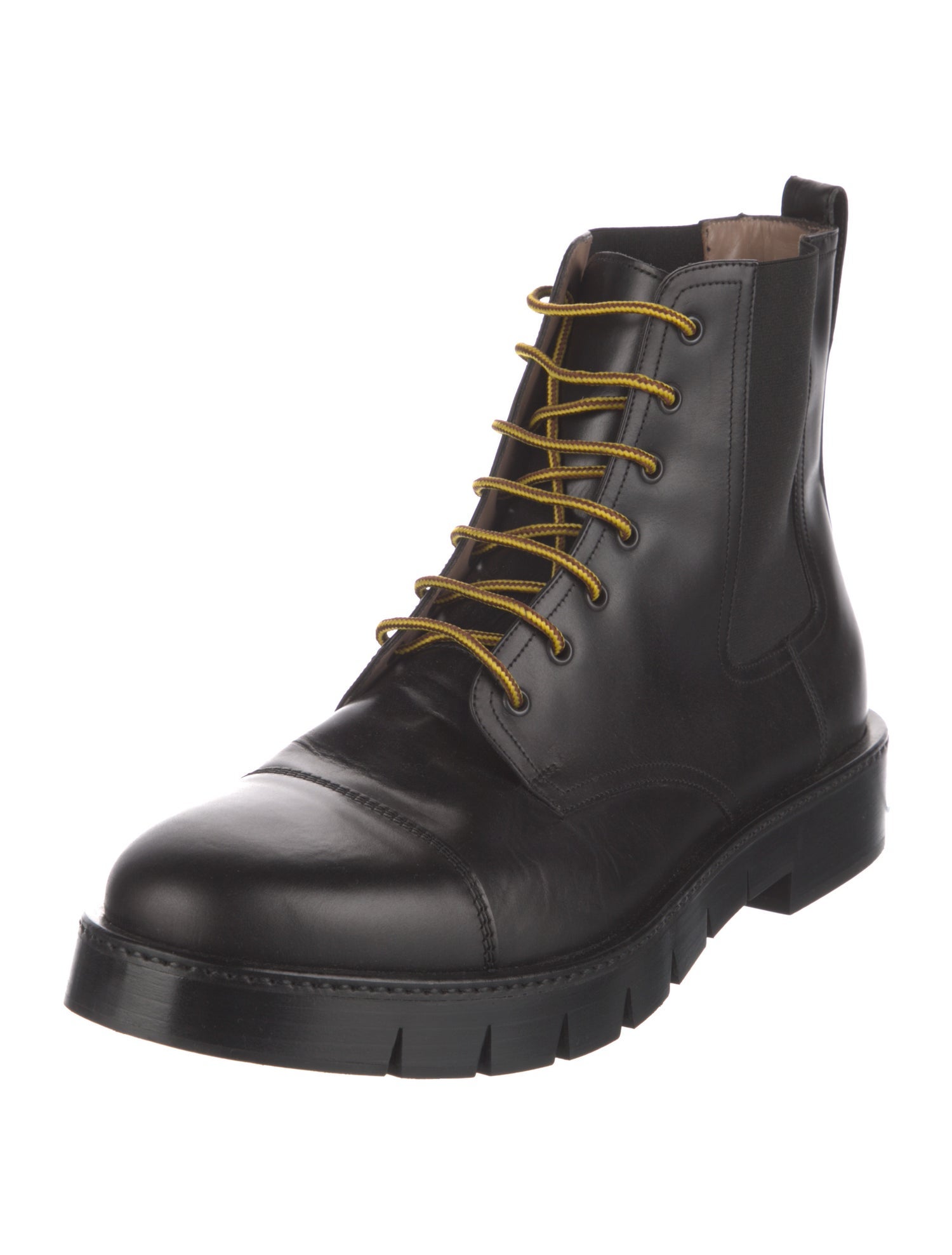 Salvatore Ferragamo Leather Combat Boots