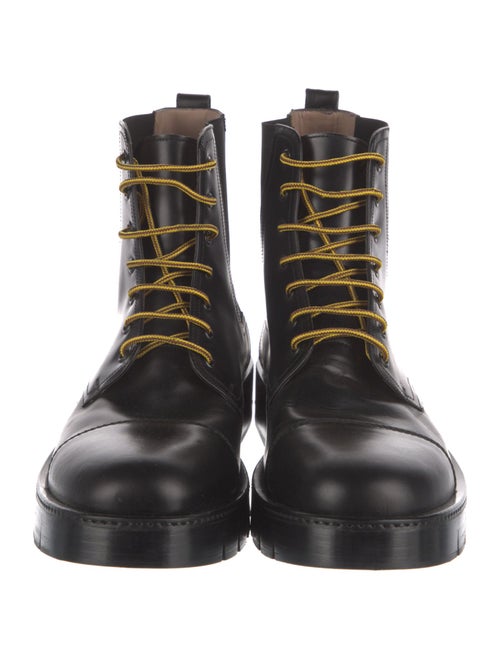Salvatore Ferragamo Leather Combat Boots