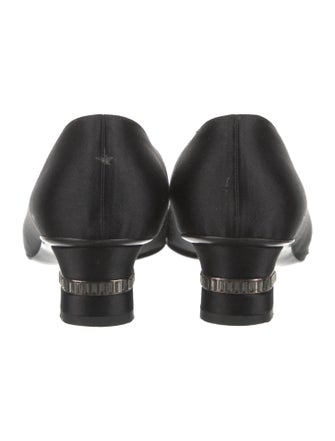 Salvatore Ferragamo Satin Crystal Embellishments Pumps