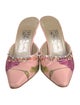 Salvatore Ferragamo Satin Floral Print Mules