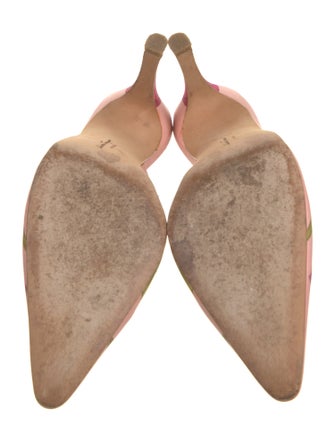 Salvatore Ferragamo Satin Floral Print Mules