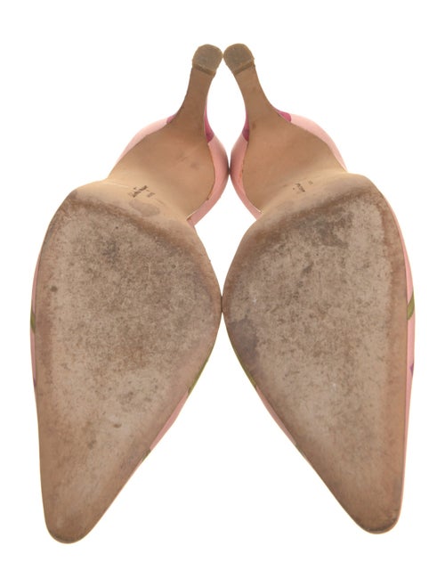 Salvatore Ferragamo Satin Floral Print Mules