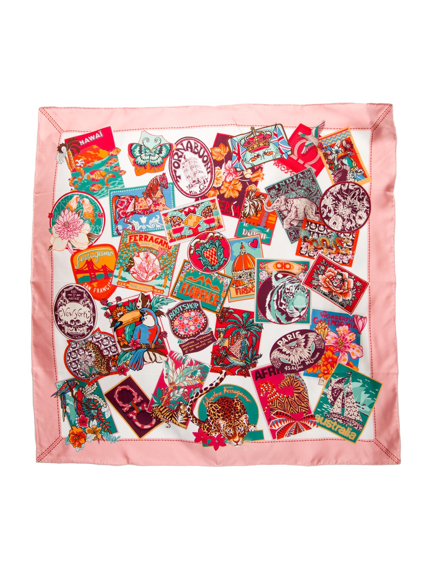 Salvatore Ferragamo Silk Printed Scarf w/ Tags