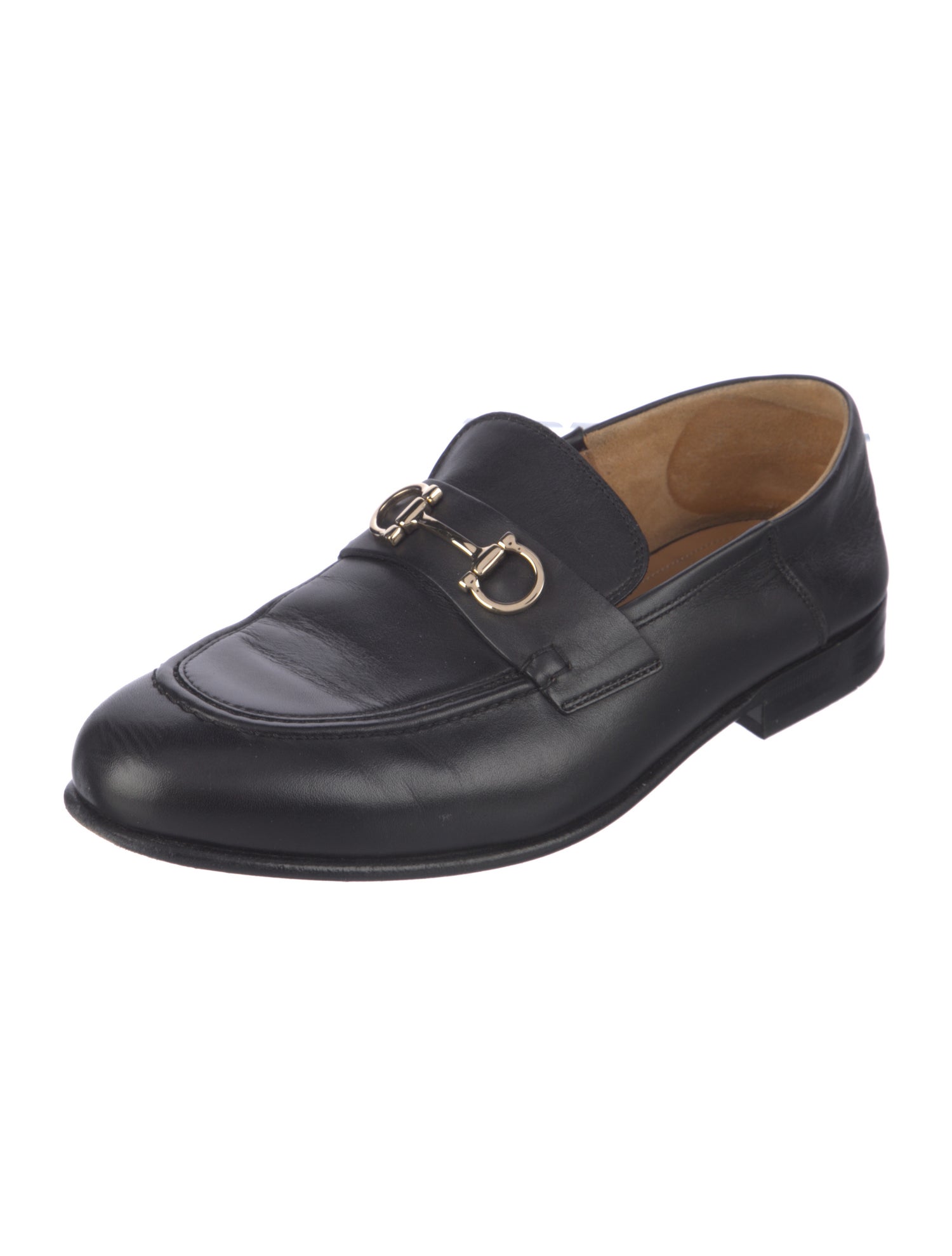 Salvatore Ferragamo Gancini Logo Leather Loafers