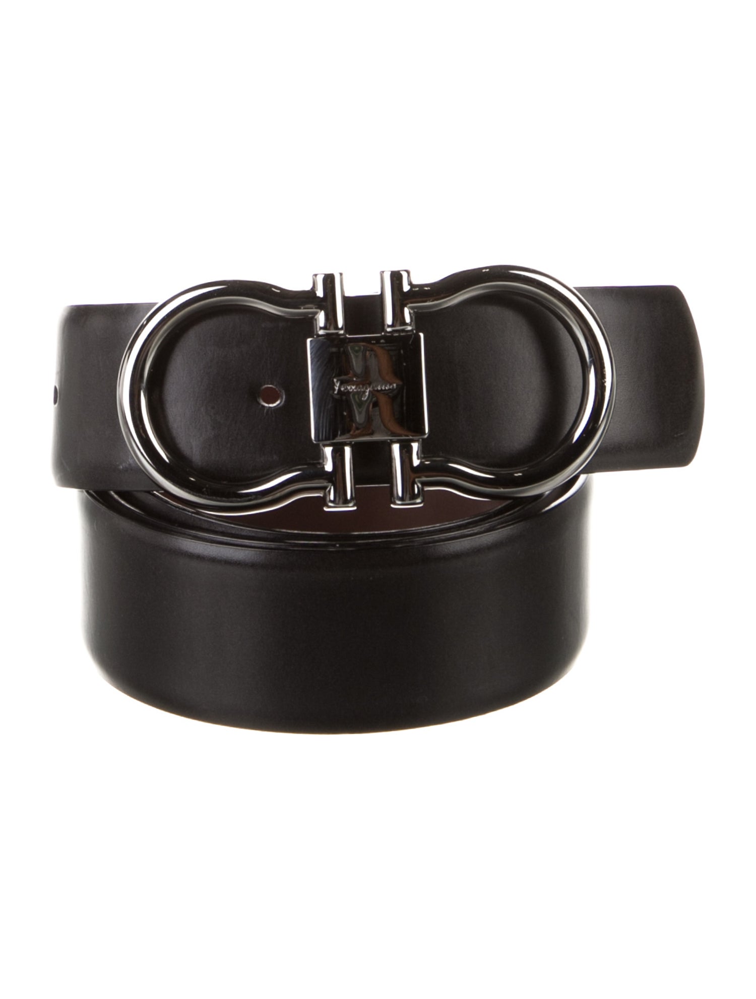Salvatore Ferragamo Gancini Logo Leather Belt Kit