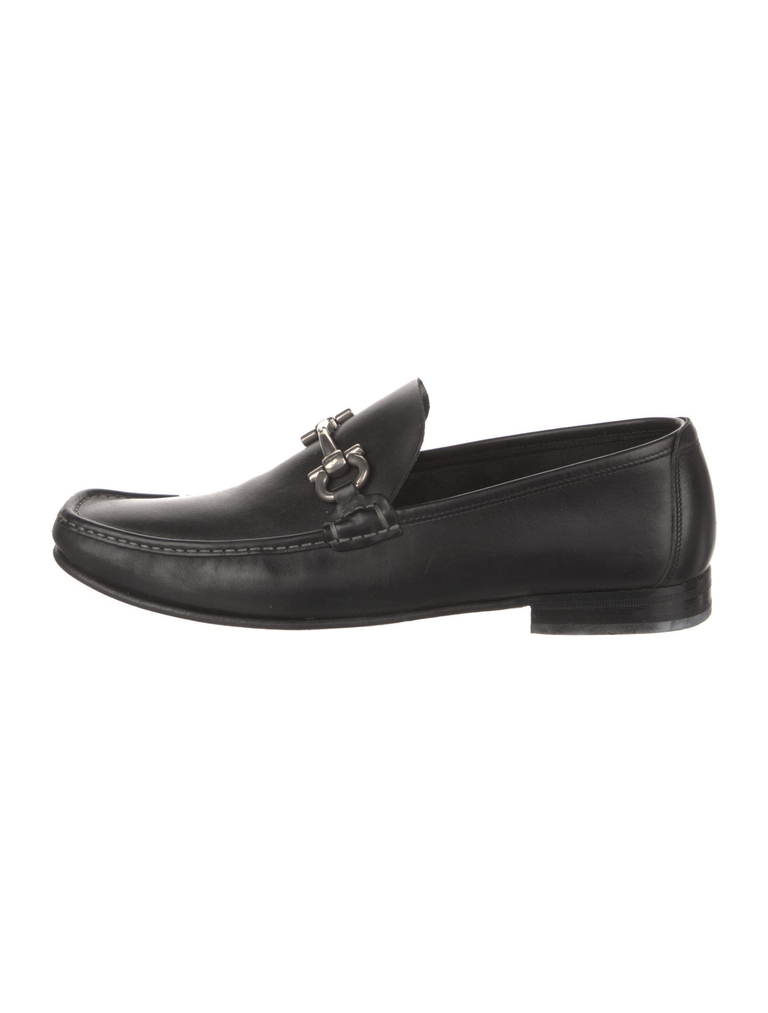 Salvatore Ferragamo Gancini Logo Leather Dress Loafers