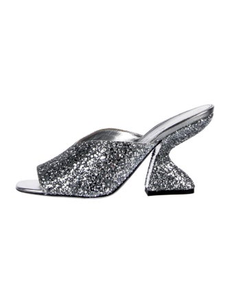 Salvatore Ferragamo Glitter Glitter Accents Slides