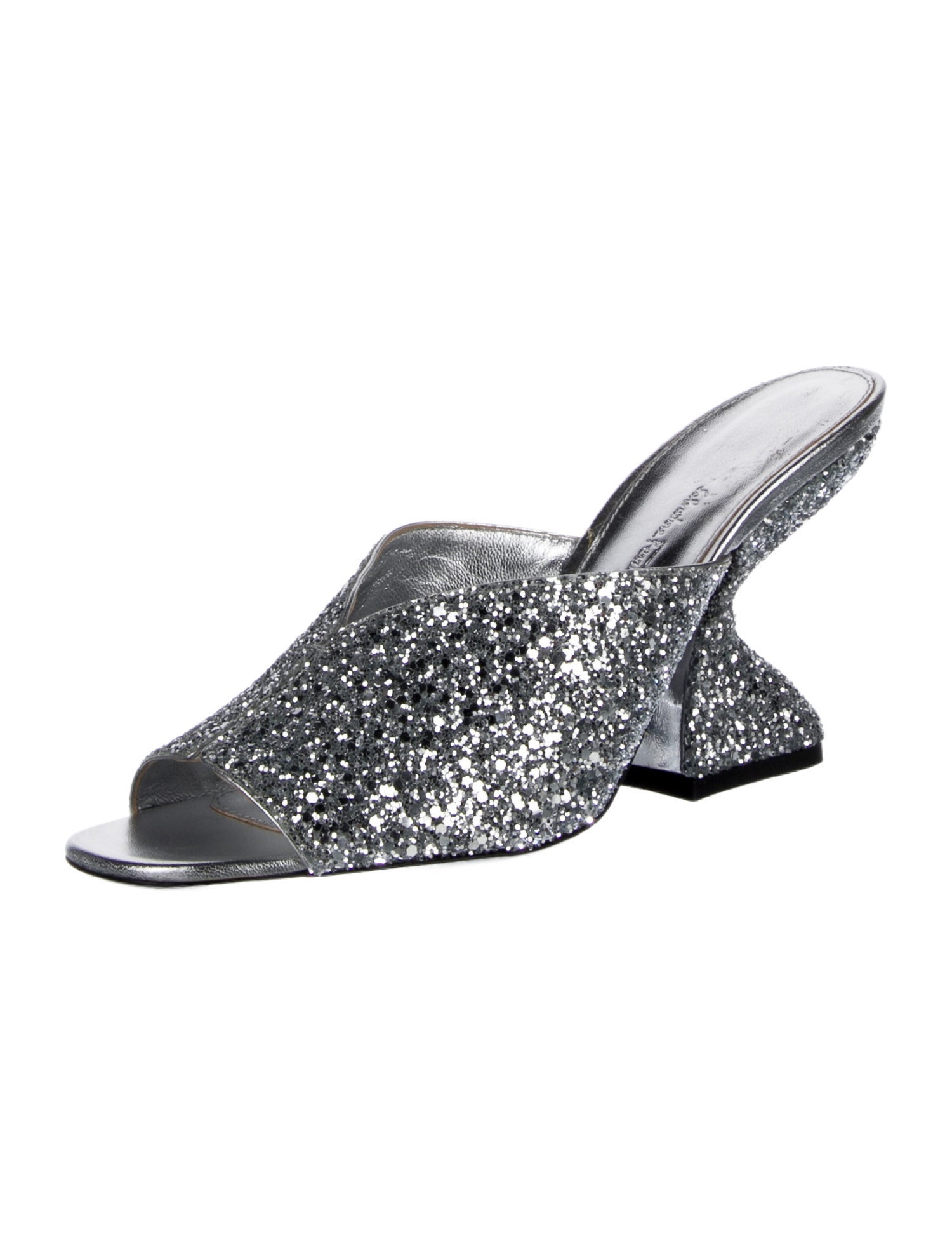 Salvatore Ferragamo Glitter Glitter Accents Slides