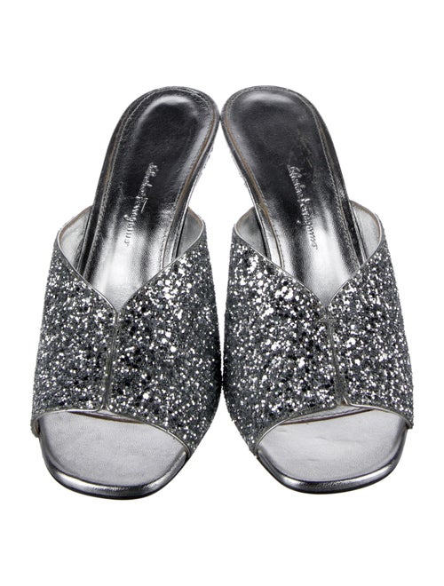 Salvatore Ferragamo Glitter Glitter Accents Slides