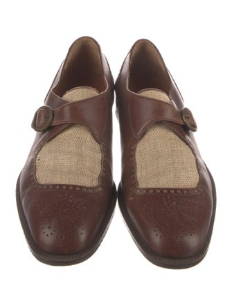 Salvatore Ferragamo Leather Monk Straps